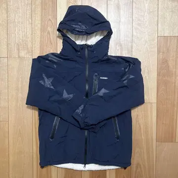 XLARGE 네이비 별 패턴 보아 후드 자켓 XL