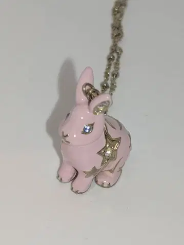 ANNA SUI 토끼 핑크 롱 목걸이