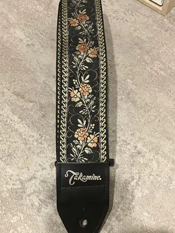 Takamine 꽃무늬 자수 기타 스트랩