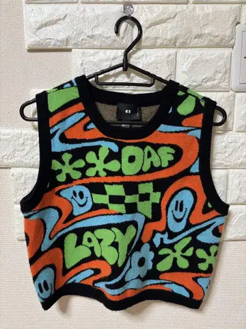 LAZY OAF.COM 올 패턴 니트 베스트 UK12/US8