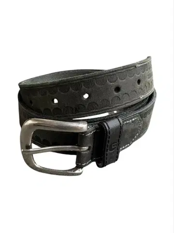 embossed real leather belt
