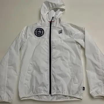 New Balance 골프용 후드 부착 윈드브레이커 화이트
