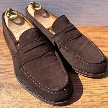 자라 스리 와야 코인 로퍼 26.5cm 브라운 스웨이드 가죽 신발