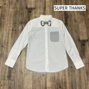 SUPER THANKS Ray BEAMS 나비 넥타이 와펜 셔츠