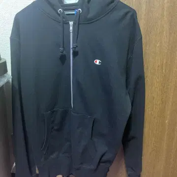 Champion 블랙 XL 집업 후드티