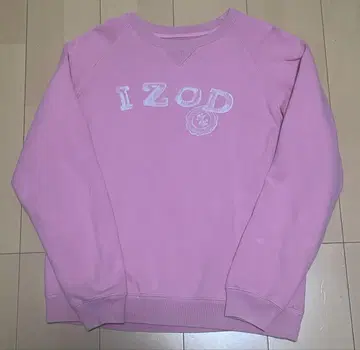 IZOD 앞 V 맨투맨 래글런 프린트 자수 핑크 M