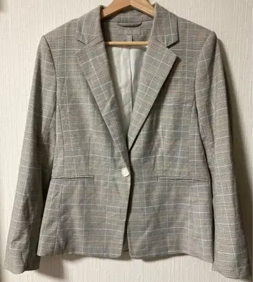 H&M 그레이 계열 체크 테일러드 자켓과 팬츠 세트 안감 있음