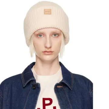 A.P.C. 아이보리 니트 모자 비니 택 포함 새상품