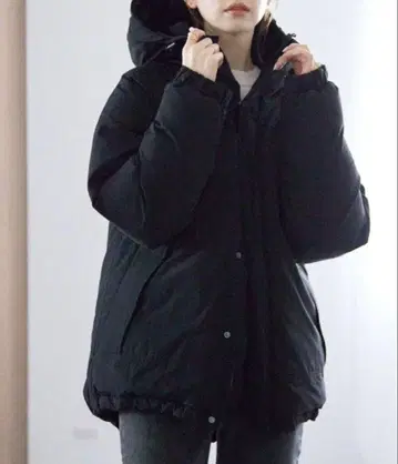 SLOBE IENA 충전솜 후드 블루종 블랙