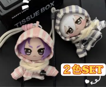 10cm 봉제 인형 의류, 치비구루미 스트라이프 후드티 2벌 세트