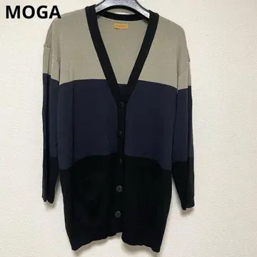 모가 MOGA 긴팔 가디건 배색 컬러