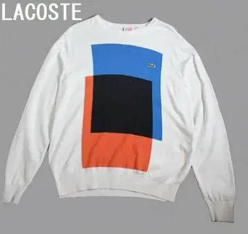 LACOSTE 니트 그래픽 스웨터 사이즈 2 화이트
