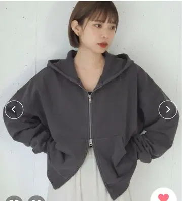 tiptop 빈티지 가공 더블 지퍼 후드티