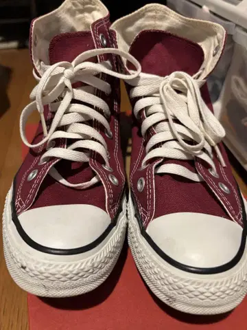 ALL STAR 버건디 하이컷 스니커즈
