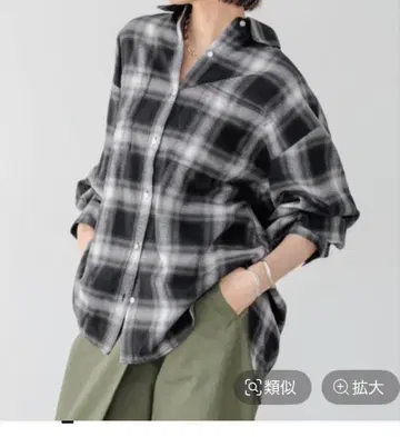 BAYFLOW 모듬체크 BIG 셔츠 블랙 S