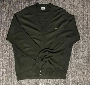 80s LACOSTE 라코스테 니트 가디건 빈티지 짙은 녹색