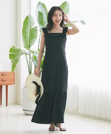 La boutique BonBon 프릴 장식 머메이드 원피스