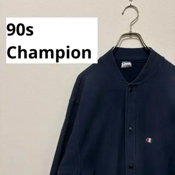 90s 챔피온 리버스 위브 스냅 가디건 네이비