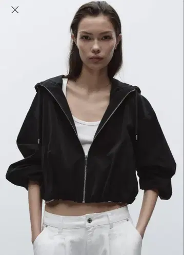 ZARA 후드 자켓 블랙 M