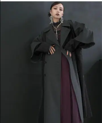 HARE 하레 메쉬 레이어 트렌치코트 블랙