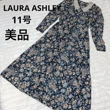 새상품급 LAURA ASHLEY 옷깃 레이스 꽃무늬 원피스