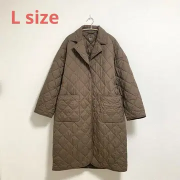UNIQLO C 퍼프 테크 오버 사이즈 코트 여성용 브라운 L