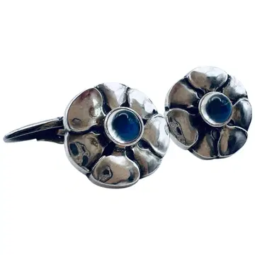 레어 조지 젠슨 #3 문스톤 커프스 커프 링크 실버