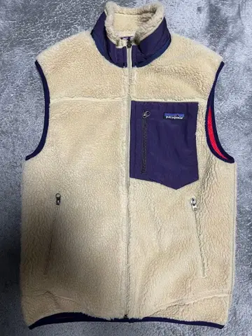 Patagonia 플리스 베스트 베이지/보라색/남성용/S