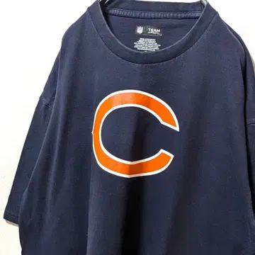 NFL 시카고 베어스 빅 로고 티셔츠 네이비 네이비 컬러 XL 구제 의류