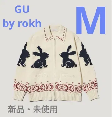 GU 풀 집업 니트 자켓 by rokh 택 포함 새상품 내추럴 M