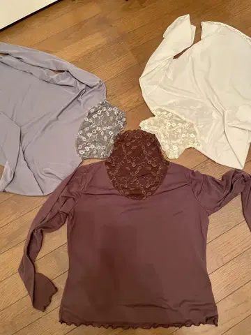 miyaco 긴팔 레이스 이너 3색 세트