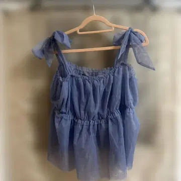 ZARA 라이트 블루 튤 뷔스티에