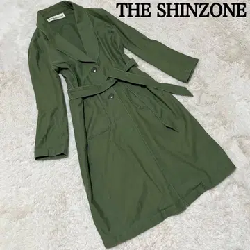 새상품급 THE SHINZONE 롱 코트 벨트 올리브 그린 프리