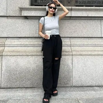 Admance 더블 슬릿 팬츠