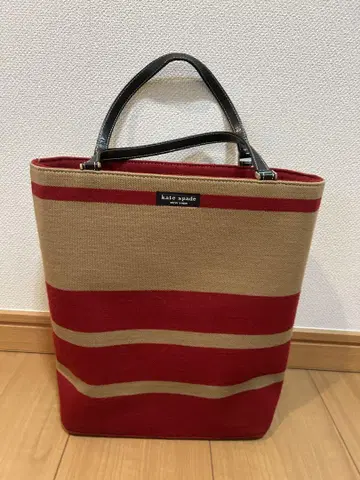 케이트 스페이드 빨간색 베이지 토트백