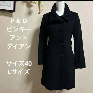 [컨디션 최상] P & D 핑키앤다이안 블랙 울 혼방 롱 코트