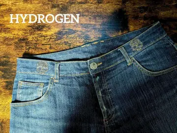 [ 빈티지 그런지 ] HYDROGEN 스컬 스트레이트 데님 H2J