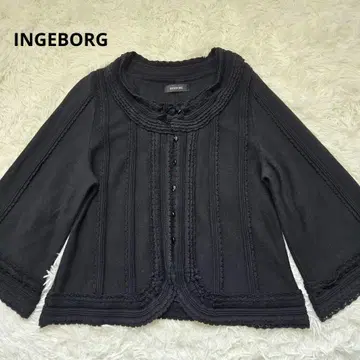 INGEBORG 잉게보그 피코 프릴 가디건 블랙