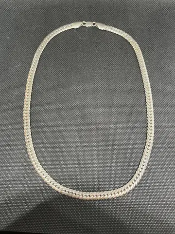 실버 로프체인 평타 목걸이 약 45cm