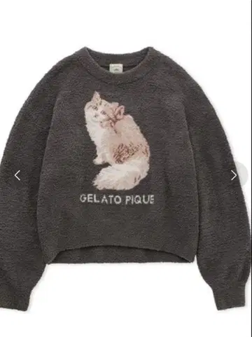 GELATO PIQUE 고양이 자수 플리스 맨투맨