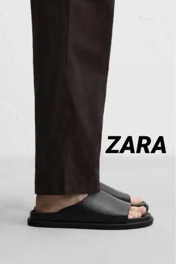 ZARA 블랙 슬라이드 샌들 27.5cm