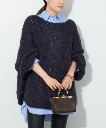 Plage HAND KNIT 점보 탐 니트 네이비