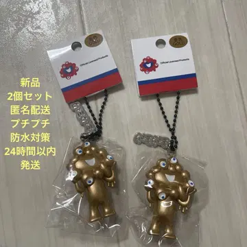 EXPO 간사이 만박 미야쿠미야쿠 골드 입체 마스코트 키링 2개