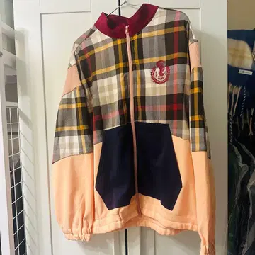 LAND BY MILKBOY CHECK JERSEY ZIP UP 미사용