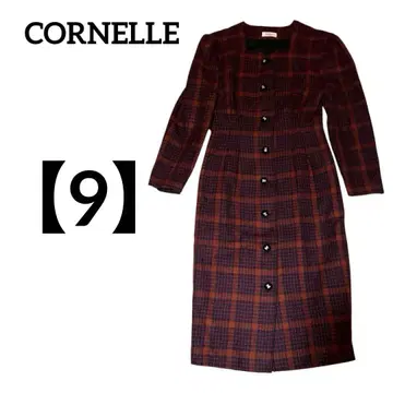 CORNELLE [ 9 ] 빨간색 계열 체크 코트