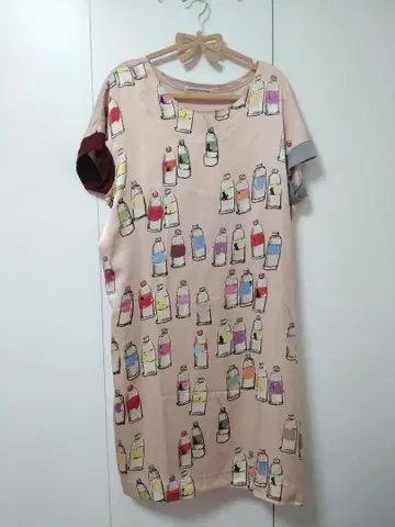 TSUMORI CHISATO 실크 소재 물감 패턴 핑크 원피스