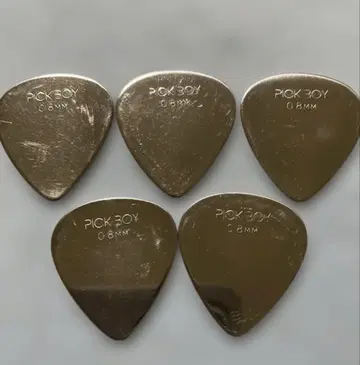 PICK BOY 0.8mm 티어드롭형 피크 5개 세트 스테인리스 소재