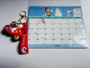 스누피 바이크 키링 & 2026 달력 (씰 포함)
