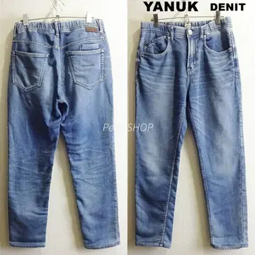 야누크 DENIT [ M ] 강 스트레치 맨투맨 테이퍼드 데님 일본제