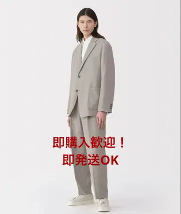 MUJILABO 무인양품 린넨 혼방 울 자켓 M 팬츠 L 셋업